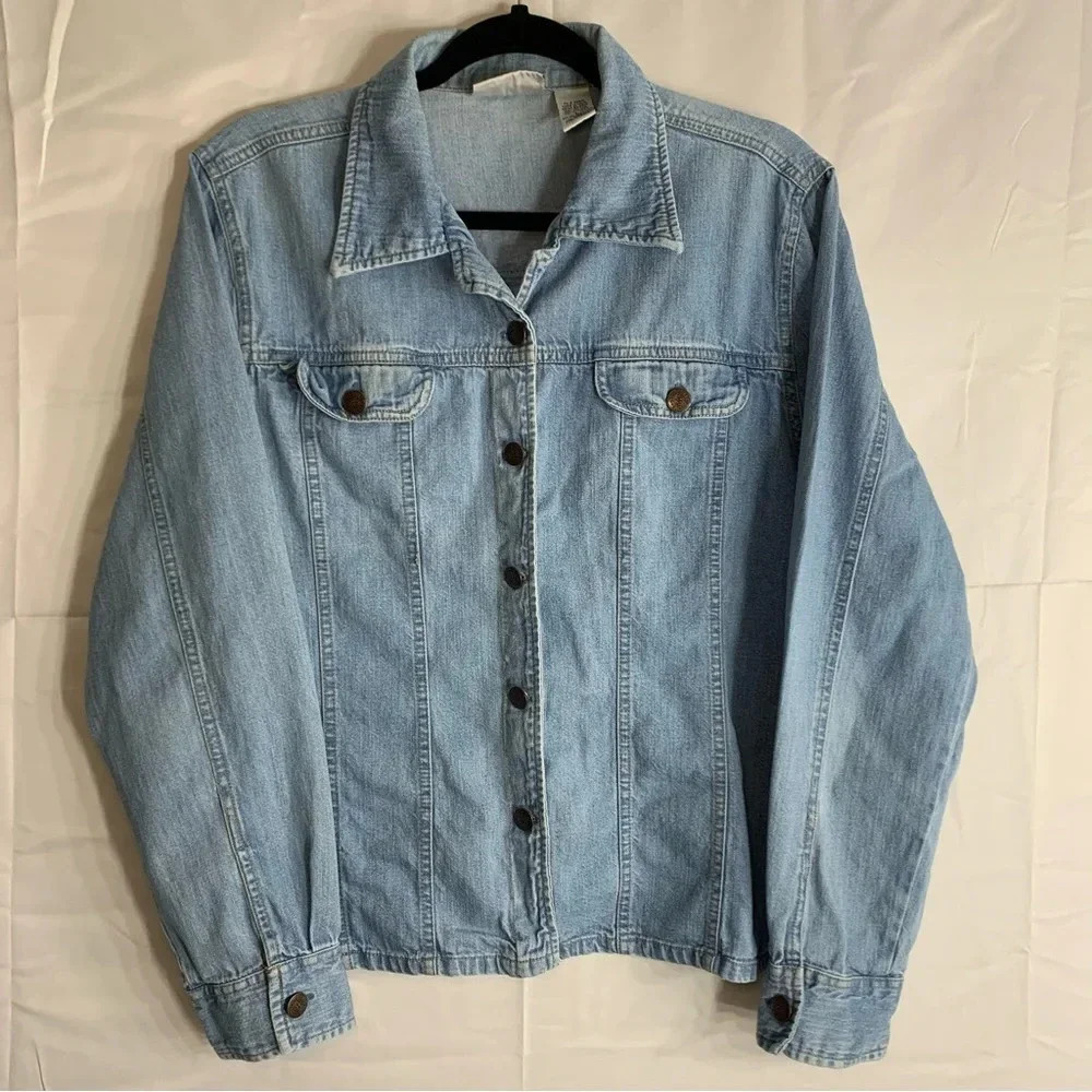 Vintage Bill Blass Jeans Denim Button Down Jacket Streetwear Pockets, size L - Picture 8 of 8